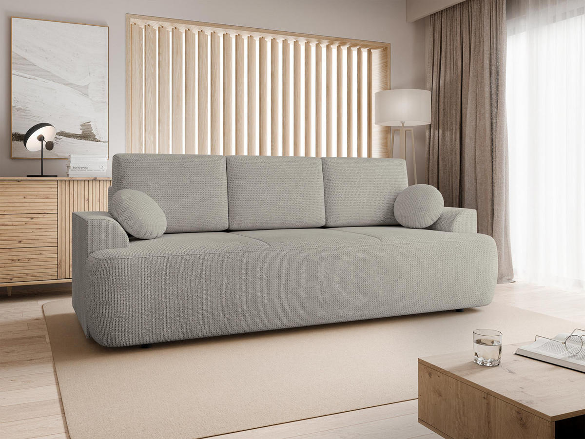 SCHLAFSOFA Velo - Hellgrau/Schwarz, Holz/Kunststoff (248/94/110cm) - MIRJAN24