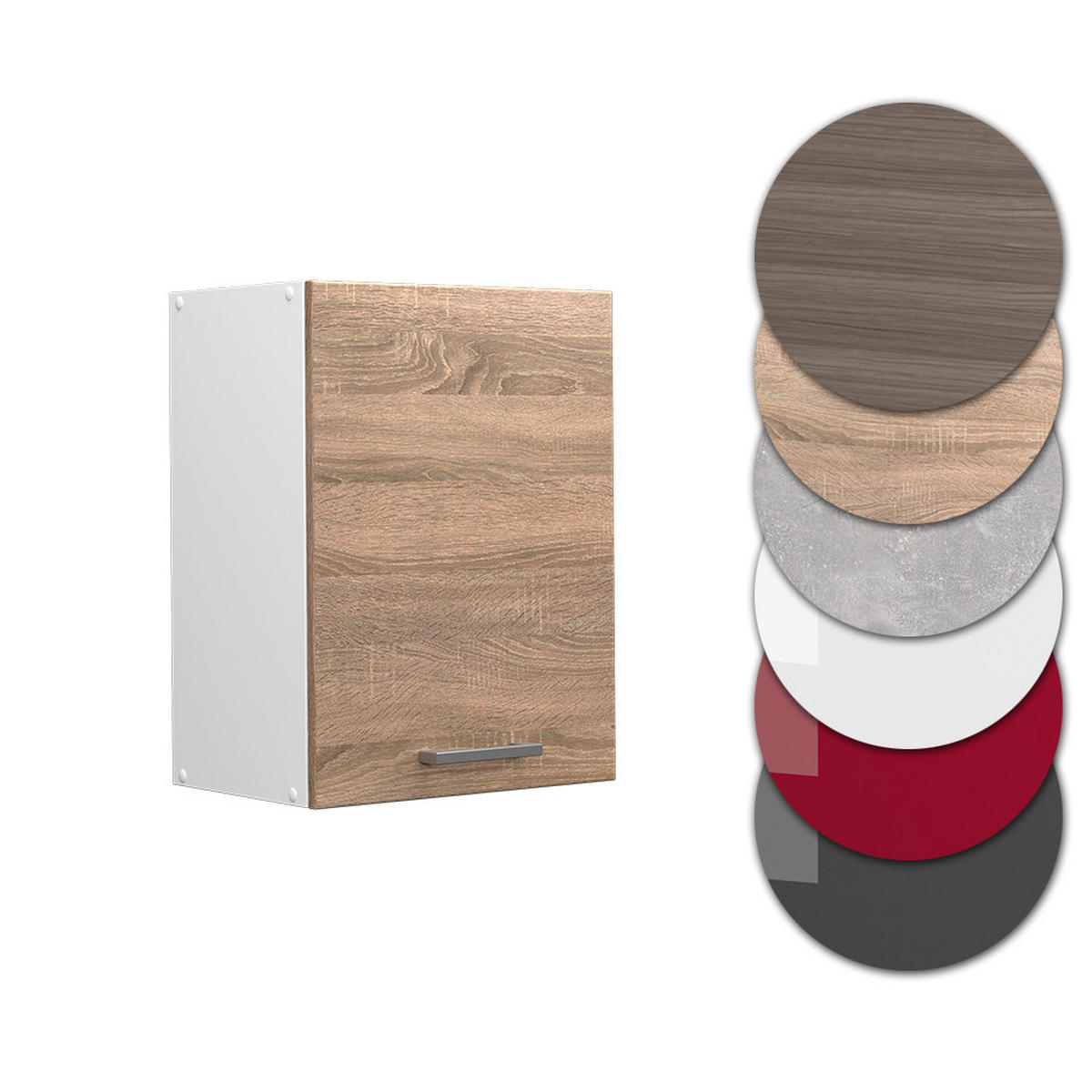 HÄNGESCHRANK R-Line Sonoma 45 cm - Weiß/Sonoma Eiche, Holzwerkstoff (45/60/31cm) - Vicco