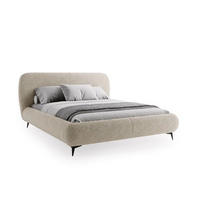 POLSTERBETT ELLE mit Kopfteil, 140 x 200 cm, Doppelbett mit Bettkasten und Lattenrost aus Holz, Bouclé-Stoff, Frabe: Beige - Beige, Holz/Kunststoff (140/200cm) - Sepro Meble