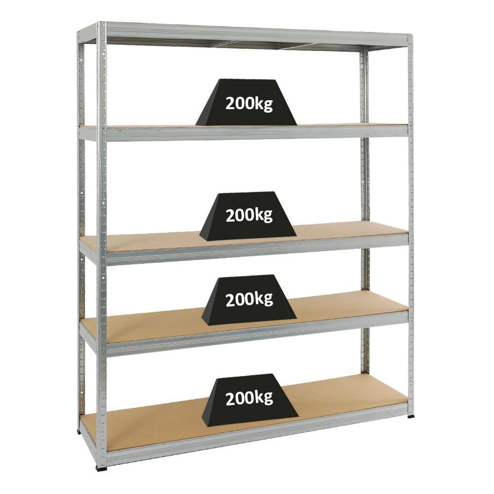 Proregal Schwerlastregal Silber 150x180x45 cm
