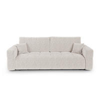 SCHLAFSOFA mit Stauraum VIBE Kettgewebe mit weichem Griff Creme 247cm - Creme, Textil (247/90/102cm) - Premium Interiors
