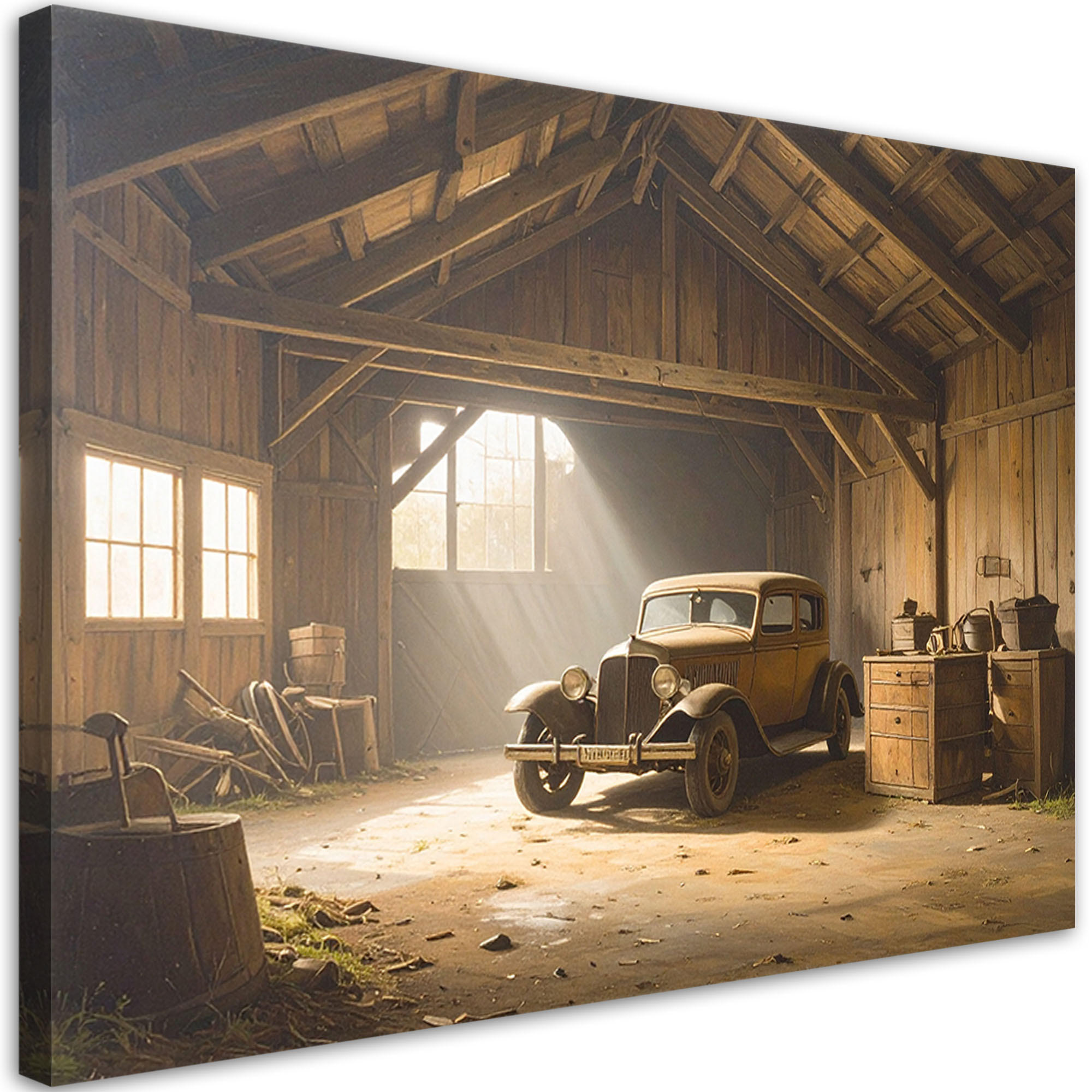 Feeby Leinwandbild Beige 120x80 cm