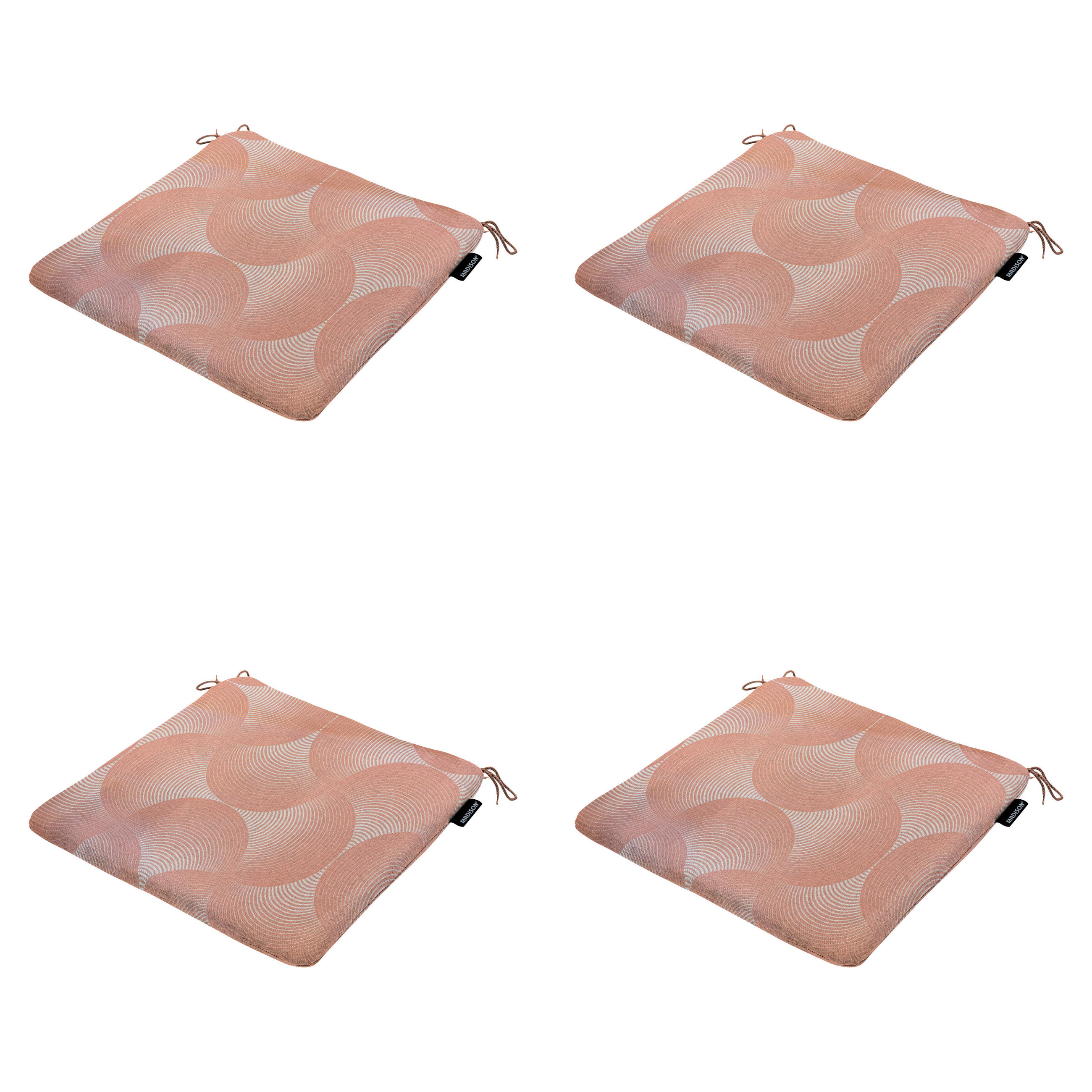 SITZKISSEN Napels - Rosa - 40/40/4,5 cm - 4er-Set - Pink, Textil (40/4/40cm) - Madison