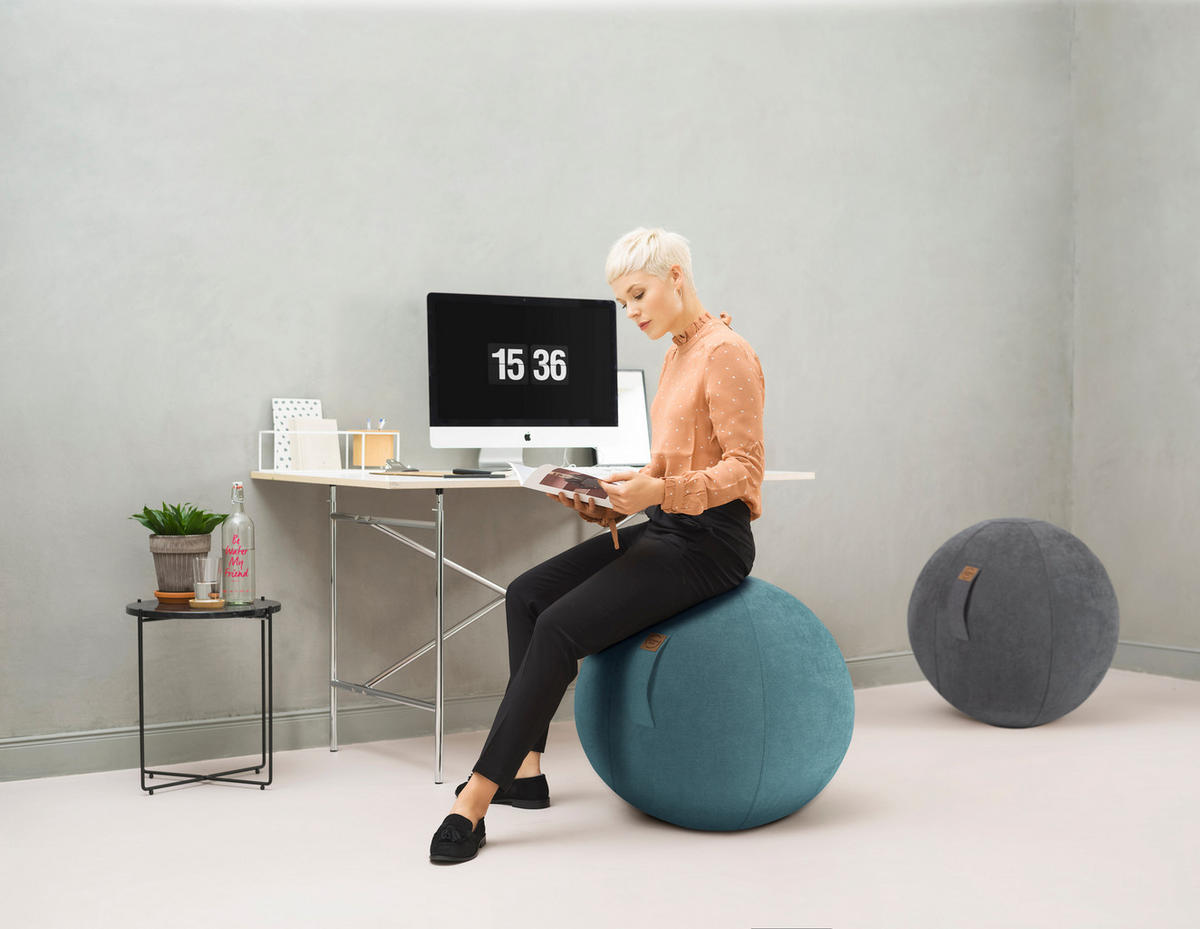 SITZBALL ALFA - Petrol, Textil (65/65/65cm) - Magma Heimtexx