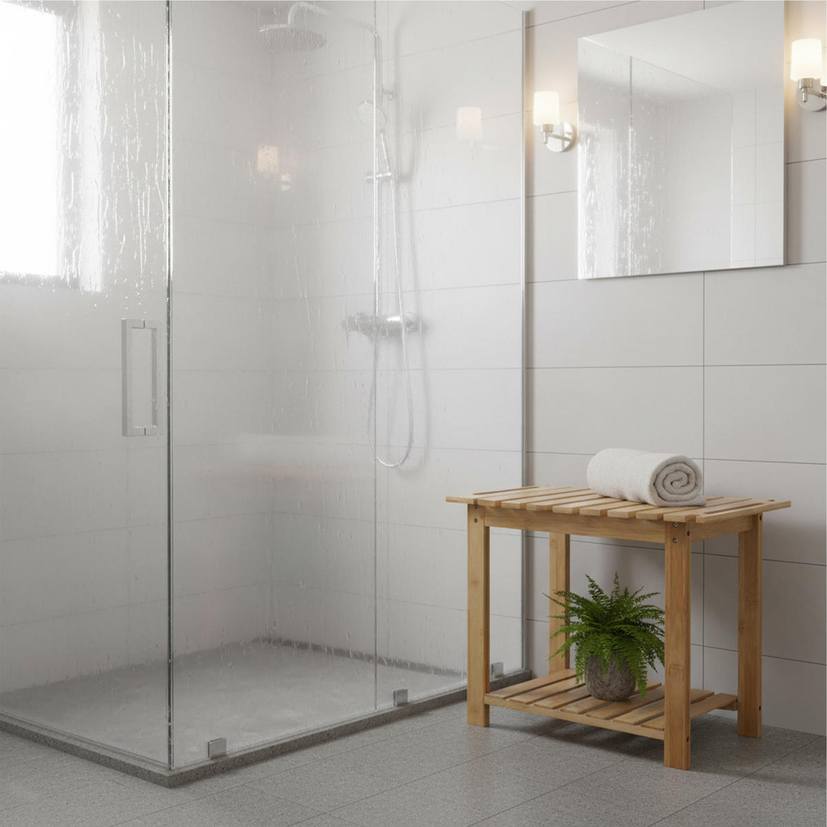 BADHOCKER - Hellbraun, Holz (53/42/33cm) - Relaxdays