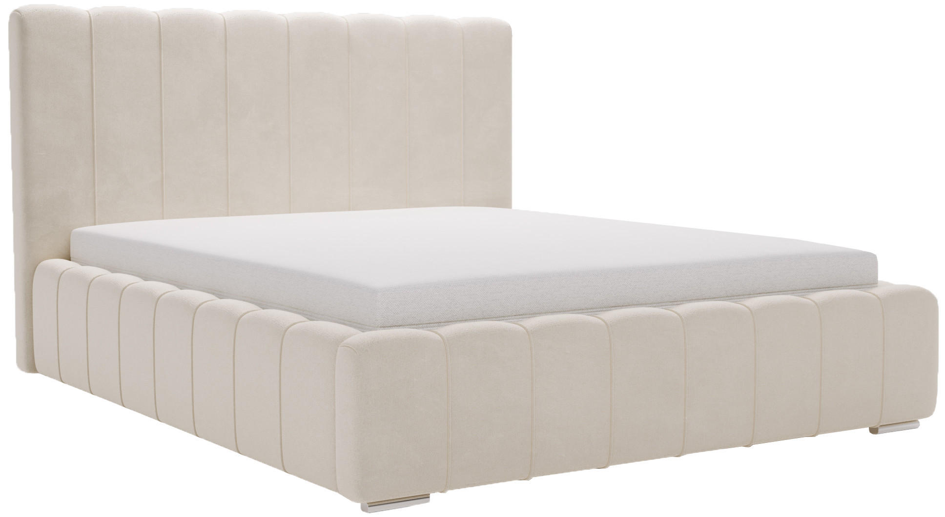 POLSTERBETT 160x200 mit Lattenrost, Bettkasten, Lisbon, Creme - Creme, Holz/Textil (160/200cm) - Emporius