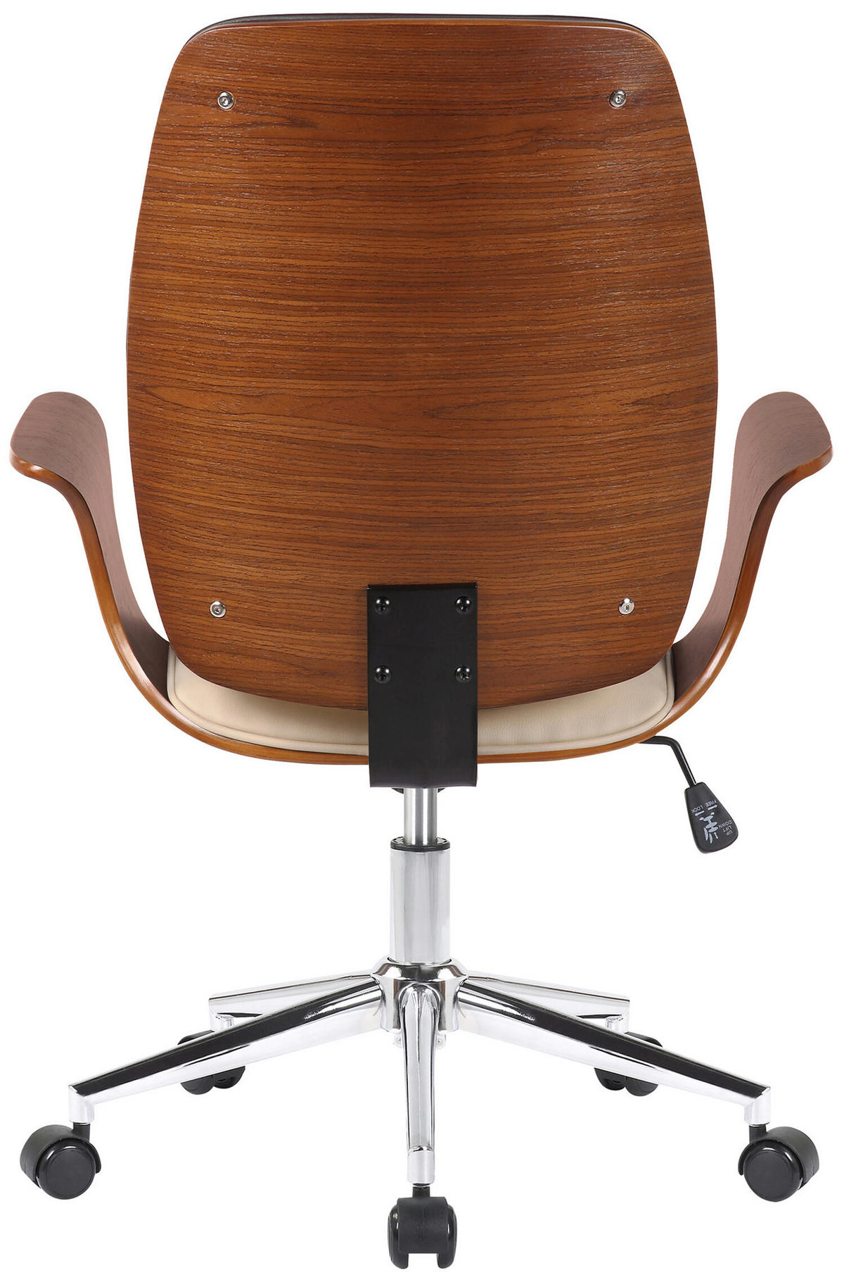 BÜROSTUHL Burton, Kunstleder Walnuss/Creme - Creme, Textil/Metall (67/101/68cm) - TPFLiving