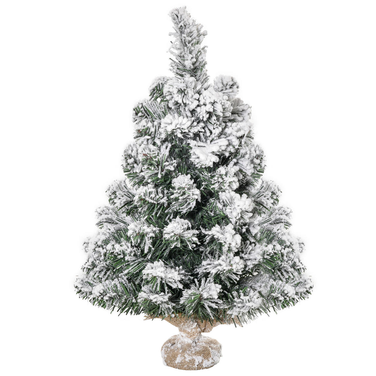 WEIHNACHTSBAUM DE-41580 Mini 60 cm, Schnee, 67 Spitzen - Weiß/Grün, Kunststoff (60cm) - ComfortXL