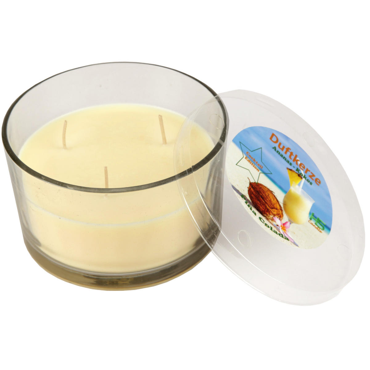 DUFTKERZE "Cocktail Edition" Pina Colada - Creme, Naturmaterialien (13/8cm)