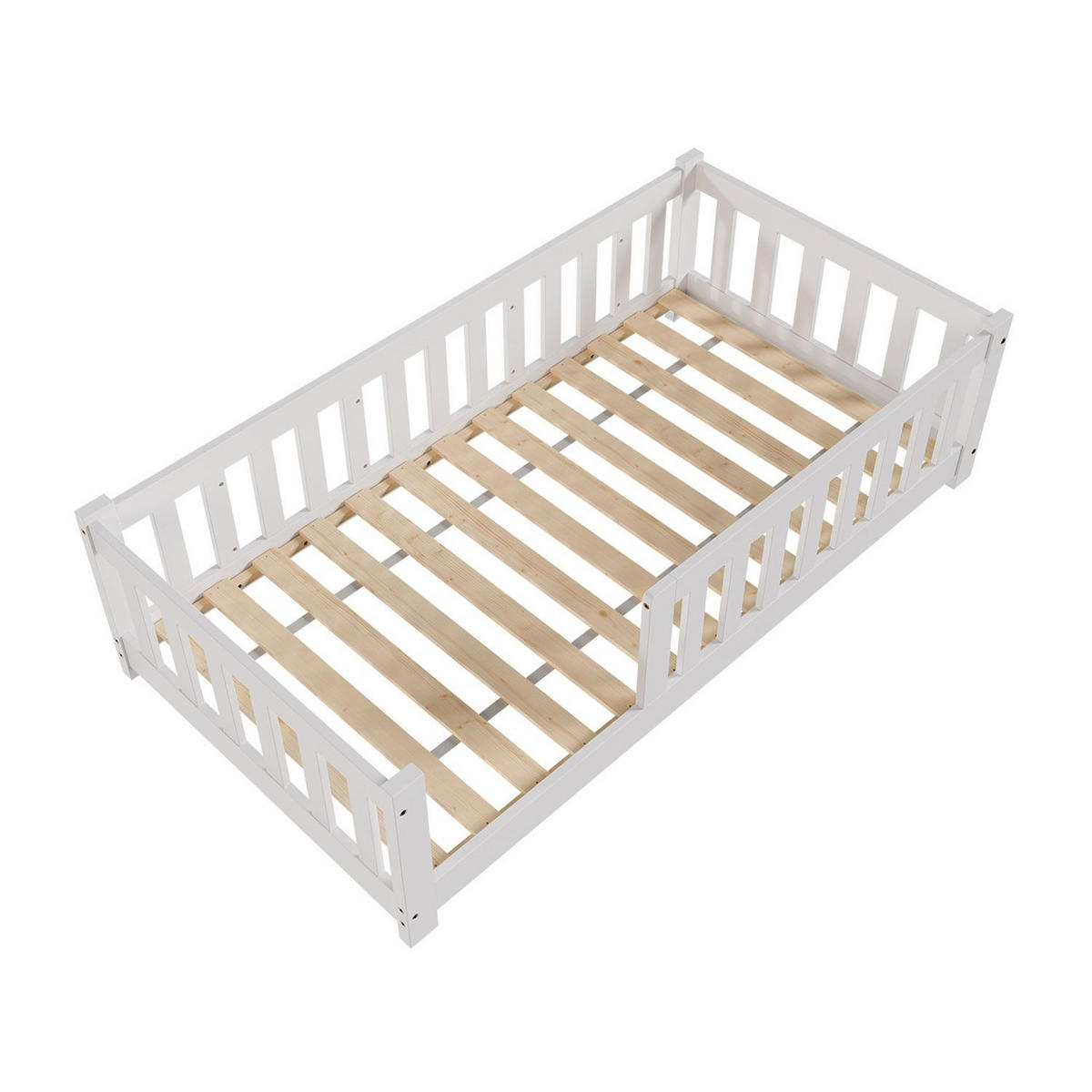 KINDERBETT Naya weiß 80x160 cm - Weiß, Holz (80/160cm) - Juskys