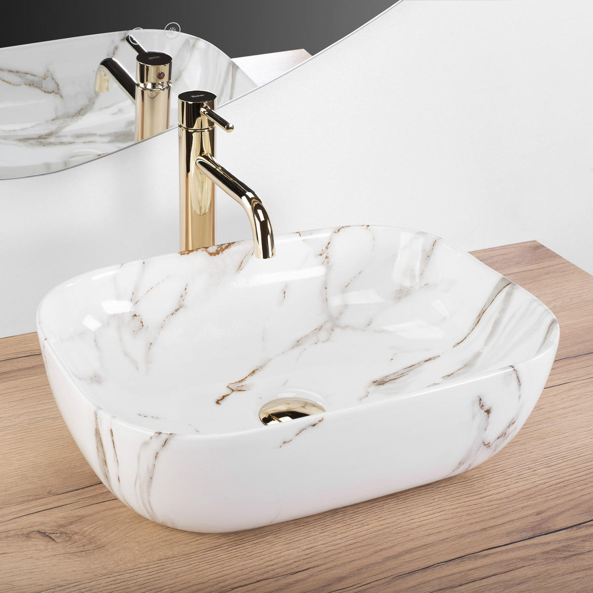 AUFSATZWASCHBECKEN Rea Belinda Aiax - Weiß, Keramik (32/13.5/46.5cm) - REA