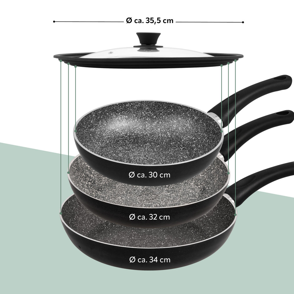 UNIVERSAL-GLASDECKEL, schwarz - Schwarz, Glas (48/48/11cm) - bremermann
