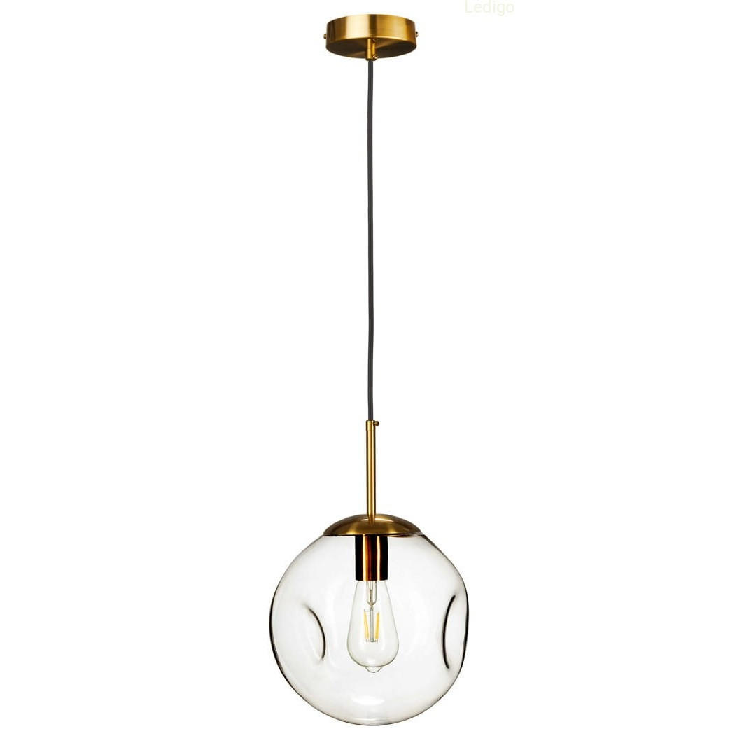 PENDELLEUCHTE Rome Lava - Transparent/Goldfarben, Glas/Metall (25/25/118cm) - kiki design