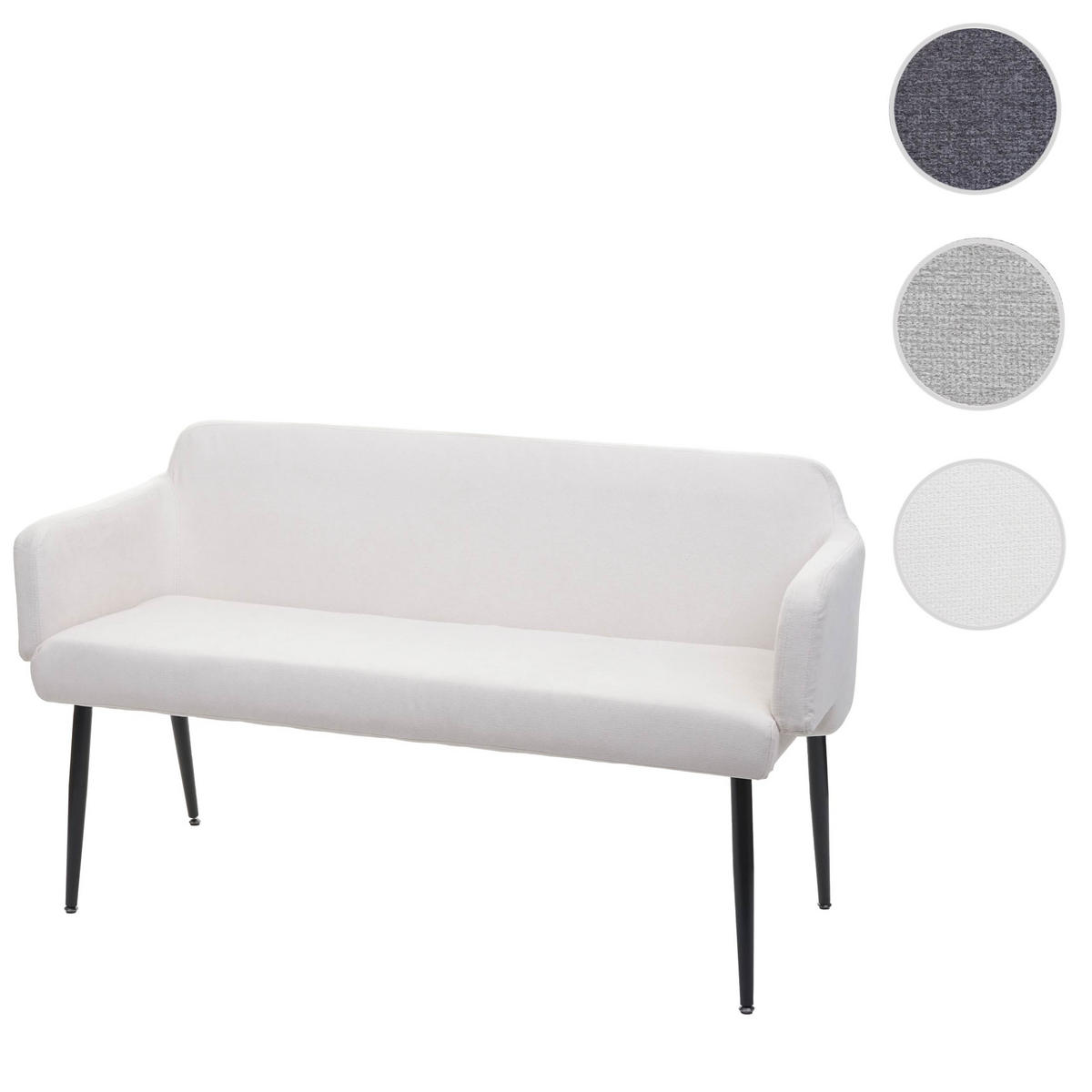 SITZBANK Cremeweiß, Schwarz - Schwarz/Weiß, Textil (133/77/56cm) - MCW