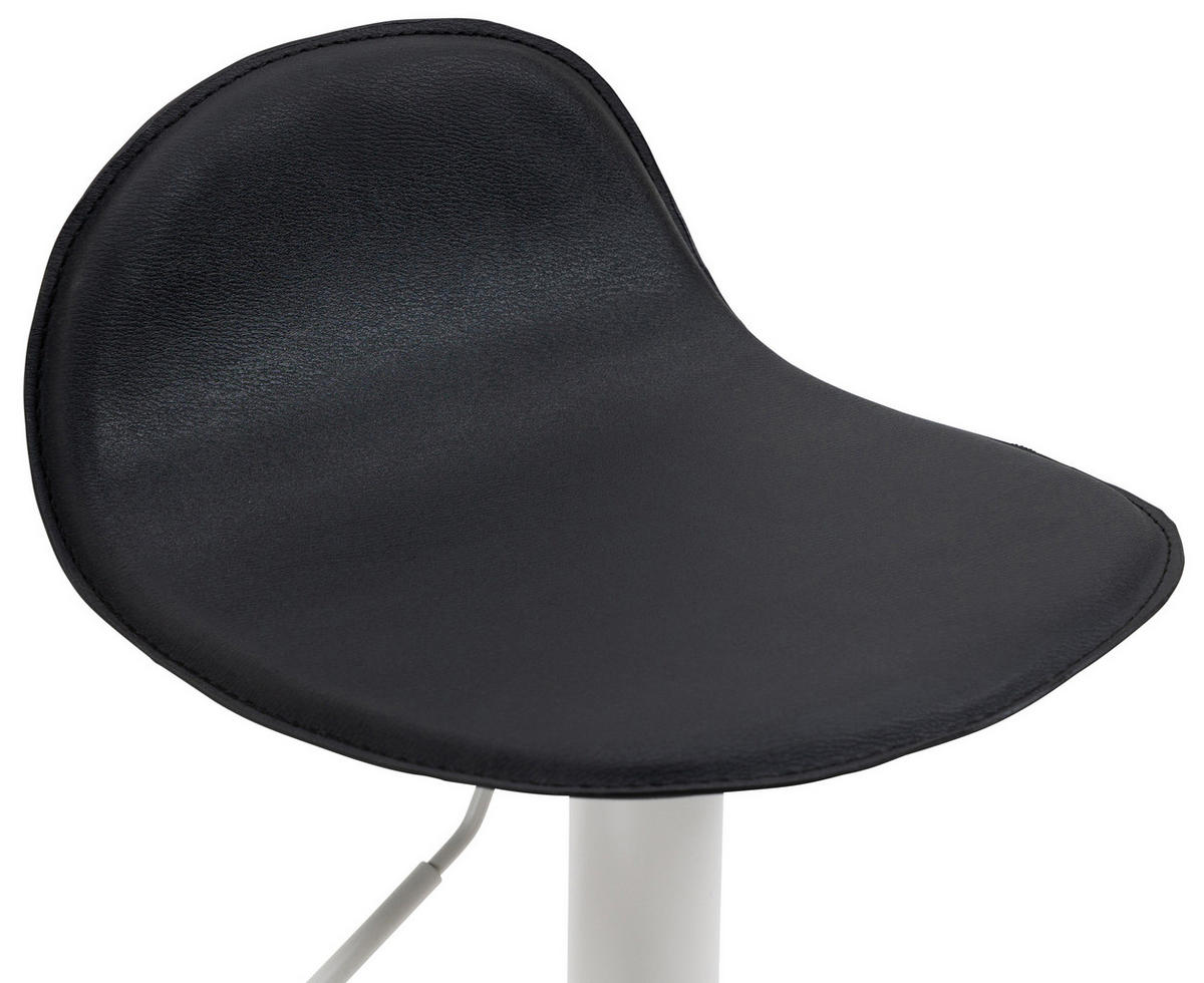 BARHOCKER Lederlook schwarz - Schwarz/Weiß, Textil/Metall (39/73/41cm) - CLP