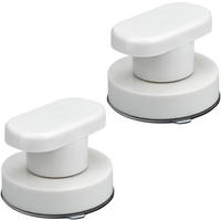 MÖBELGRIFF 2er-Set Saugnapf - Weiß, Kunststoff (6.4/5/6.4cm)