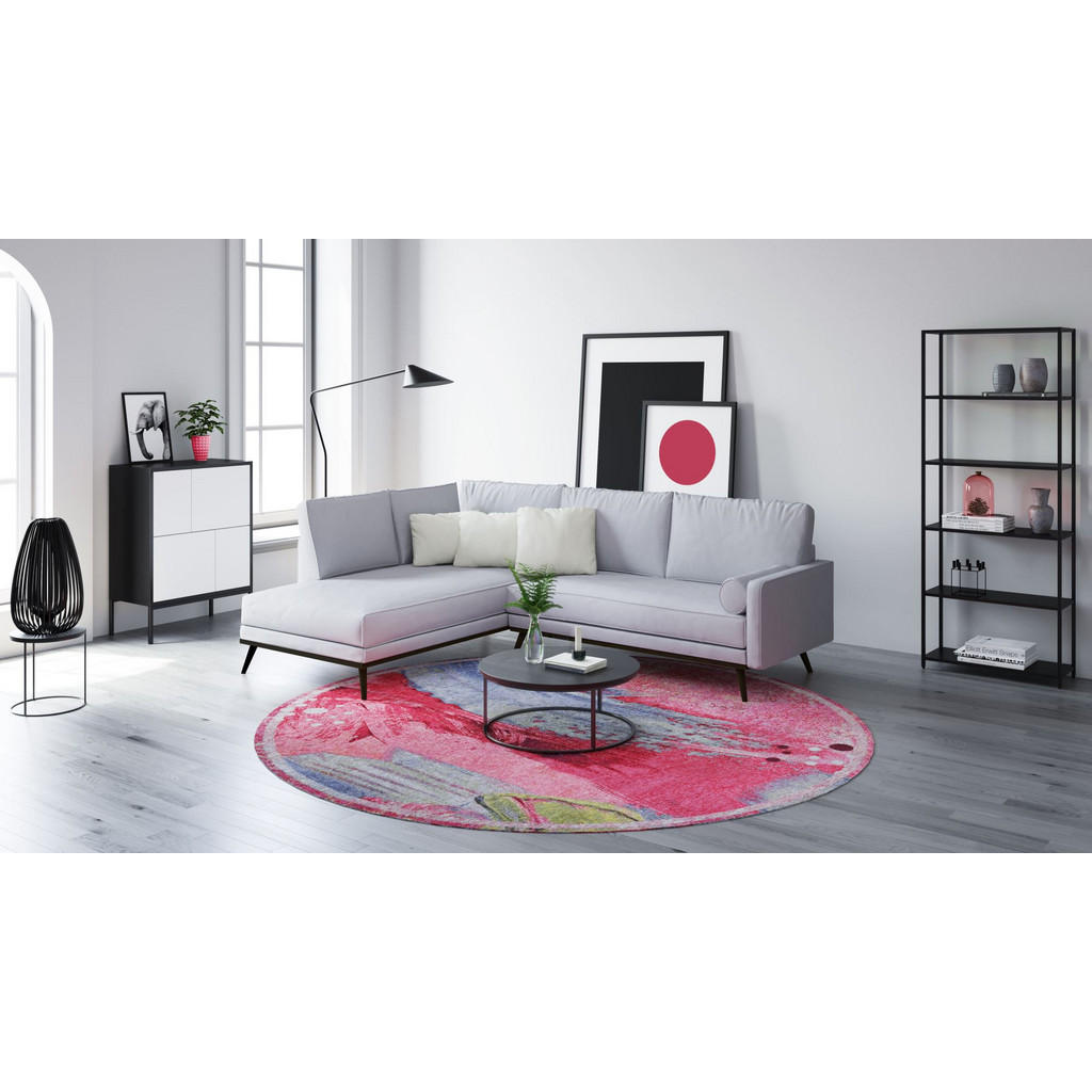 Thumbnail - Gino Falcone Flachwebeteppich, Pink, Textil, Pop-Art, Rechteckig, 160x230 cm, Oeko-Tex®, für Fußbodenheizung geeignet, T...