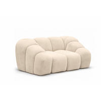 SESSEL modular, Veloursstoff Bluvel, Creme, CROISSANT - Creme, Holz (168/72/115cm) - Kaiser Möbel