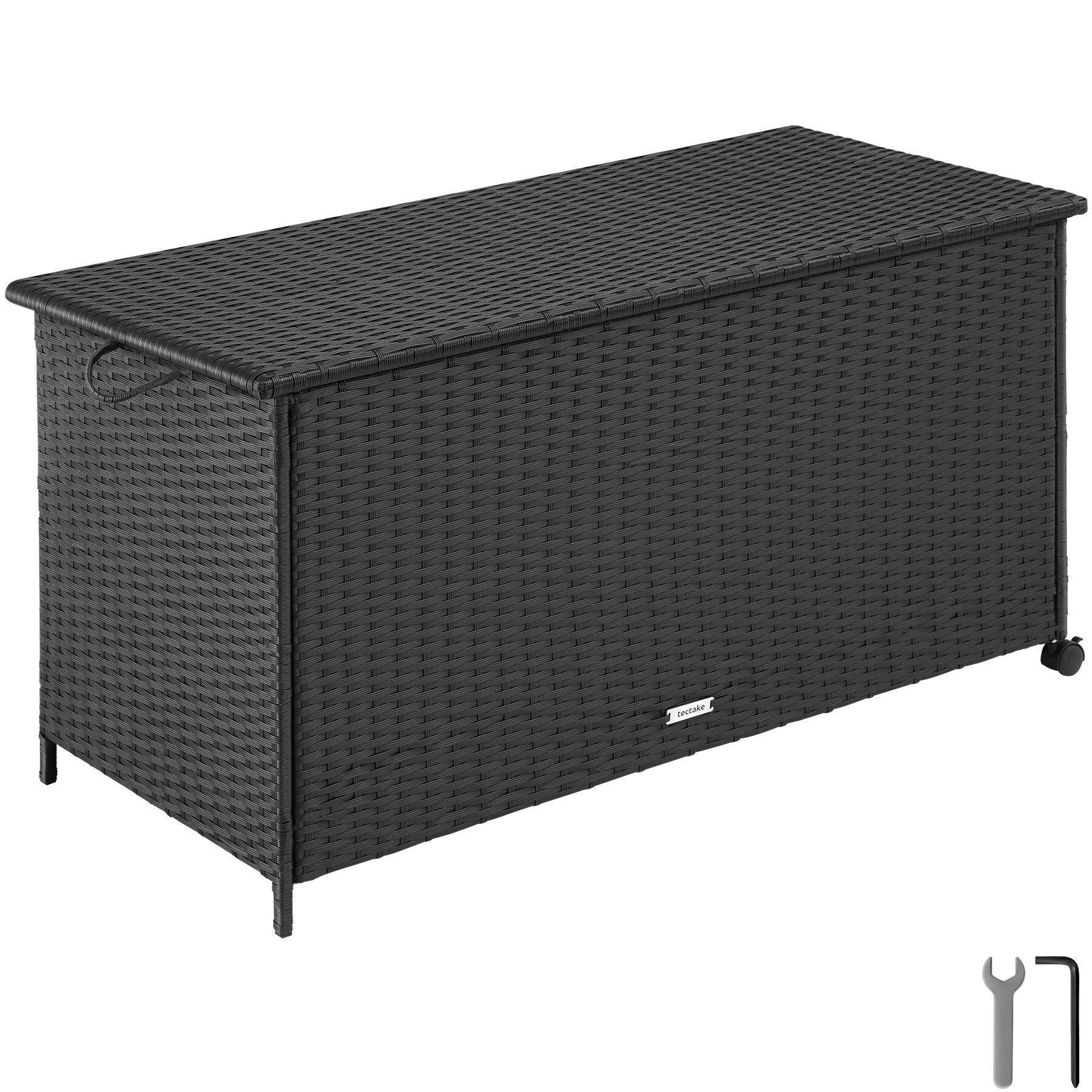 AUFLAGENBOX Kuusamo, 116 x 54 x 64 cm, schwarz - Schwarz, Kunststoff (116/64/54cm) - tectake