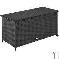 AUFLAGENBOX Kuusamo, 116 x 54 x 64 cm, schwarz - Schwarz, Kunststoff (116/64/54cm) - tectake