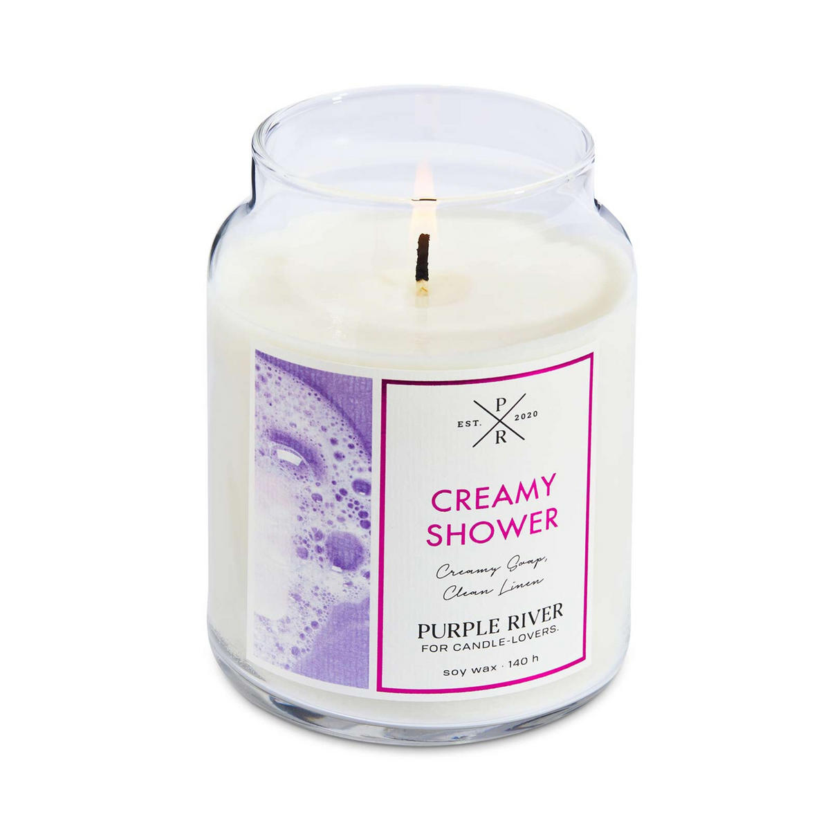 DUFTKERZE Purple River - Weiß, Naturmaterialien/Glas (18cm)