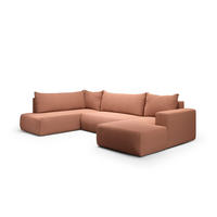 ECKSOFA aus Polyester Revolto U XL 8 Sitzer, Orange (Aragon 56) - Orange, Textil (335/200cm) - Meblito