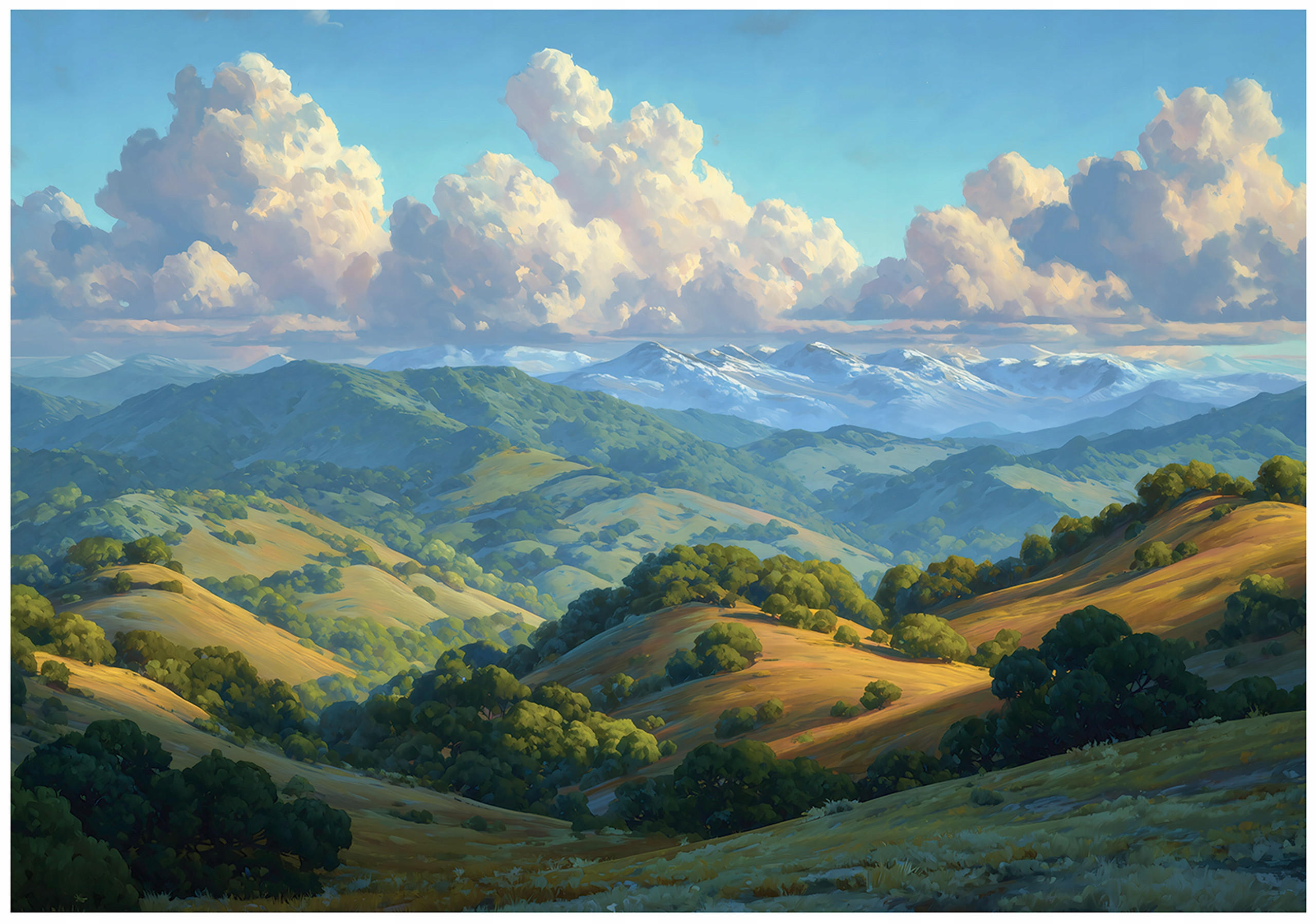 FOTOTAPETE Gebirge Landschaft Grün 150x105 cm - Multicolor, Papier (150/105cm) - Wallarena