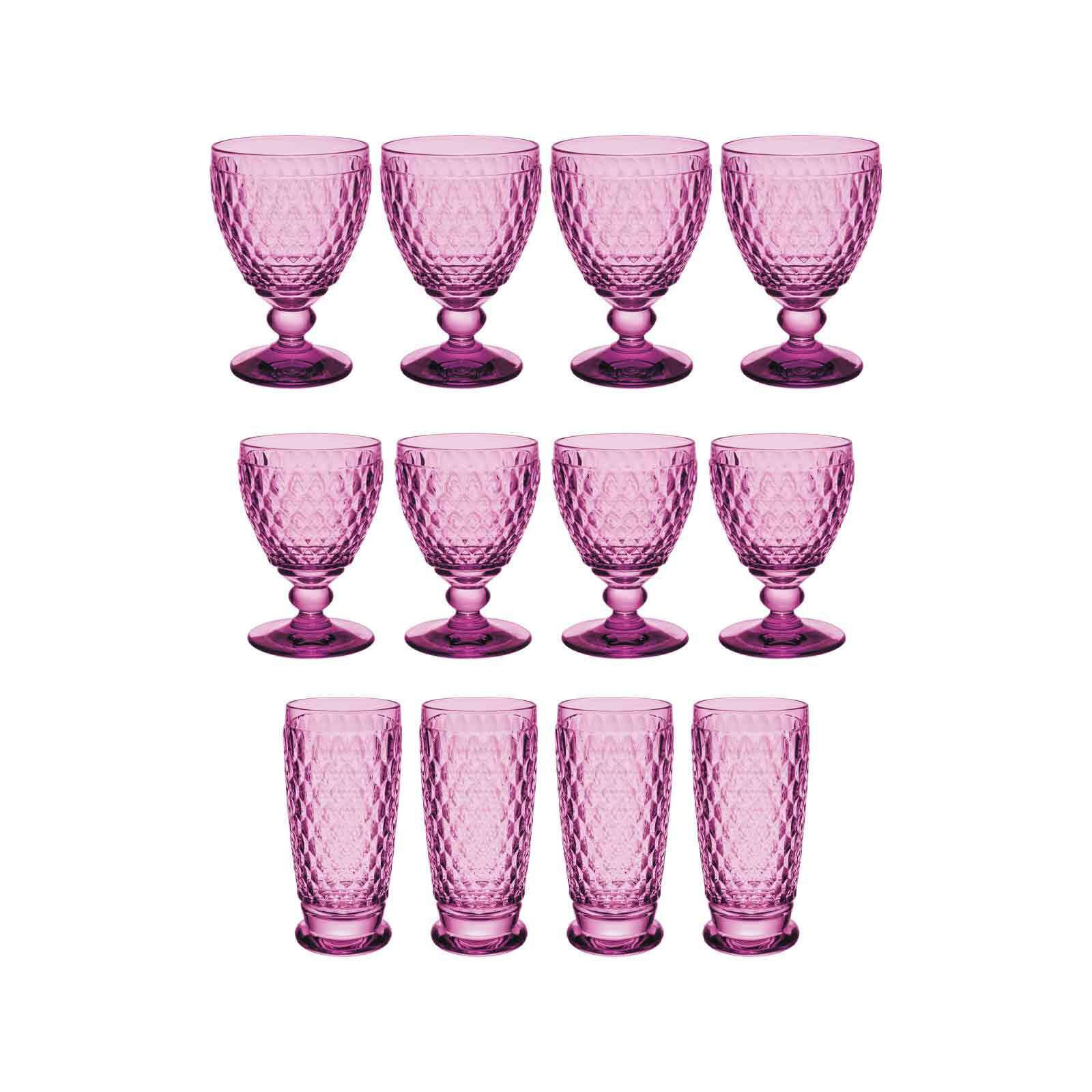 WEIN- & LONGDRINKGLÄSER Boston Coloured berry 12er Set - Violett, Glas - Villeroy & Boch