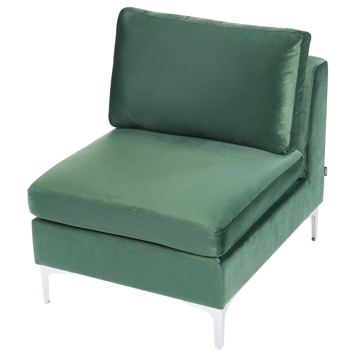 MODULÁRNÍ POHOVKA 6-místná Tvar U Zelená Sametová látka Evja - zelená barva, textil (300/84/150cm) - Beliani