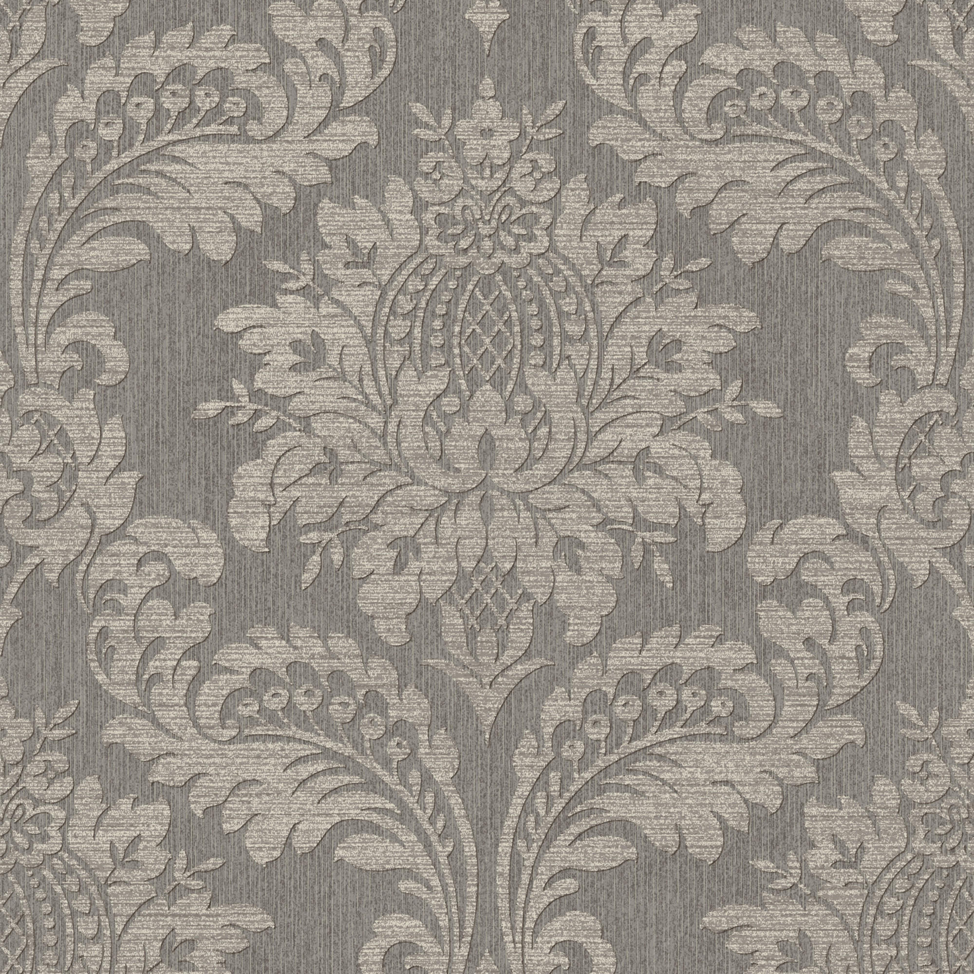 VLIESTAPETE Archiv Damast - Taupe, Papier/Kunststoff (52/1000cm) - Boutique