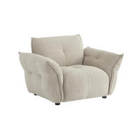 SESSEL mit gerader Rückenlehne - 1 Person - stoff - beige Napizo - Beige, Holz/Textil (120/79/89cm) - Vente-Unique