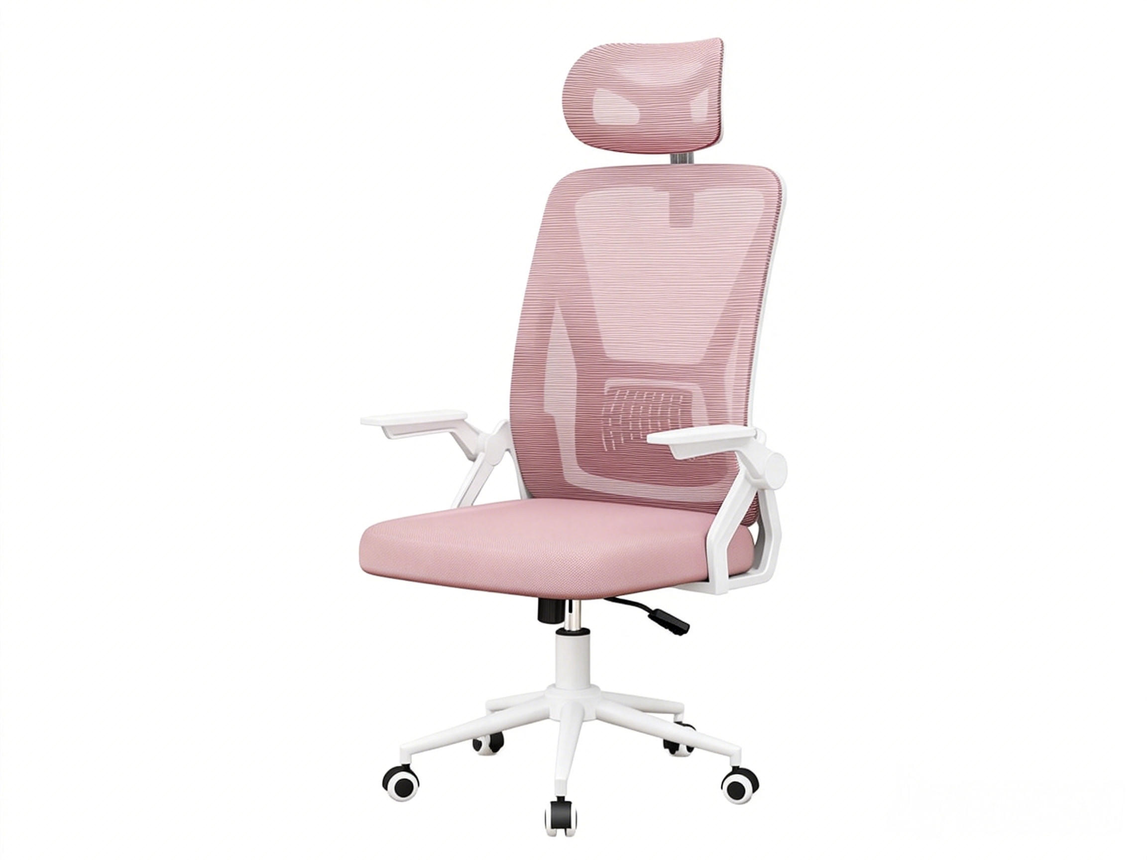 DREHSTUHL Webstoff Weiß-Rosa ergonomisch klappbare Armlehnen - Pink, Kunststoff (24/48/53cm) - Rattrix