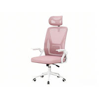 DREHSTUHL Webstoff Weiß-Rosa ergonomisch klappbare Armlehnen - Pink, Kunststoff (24/48/53cm) - Rattrix