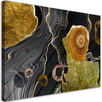LEINWANDBILD Marmor Textur Abstrakt - Goldfarben, Textil (90/60cm) - Feeby