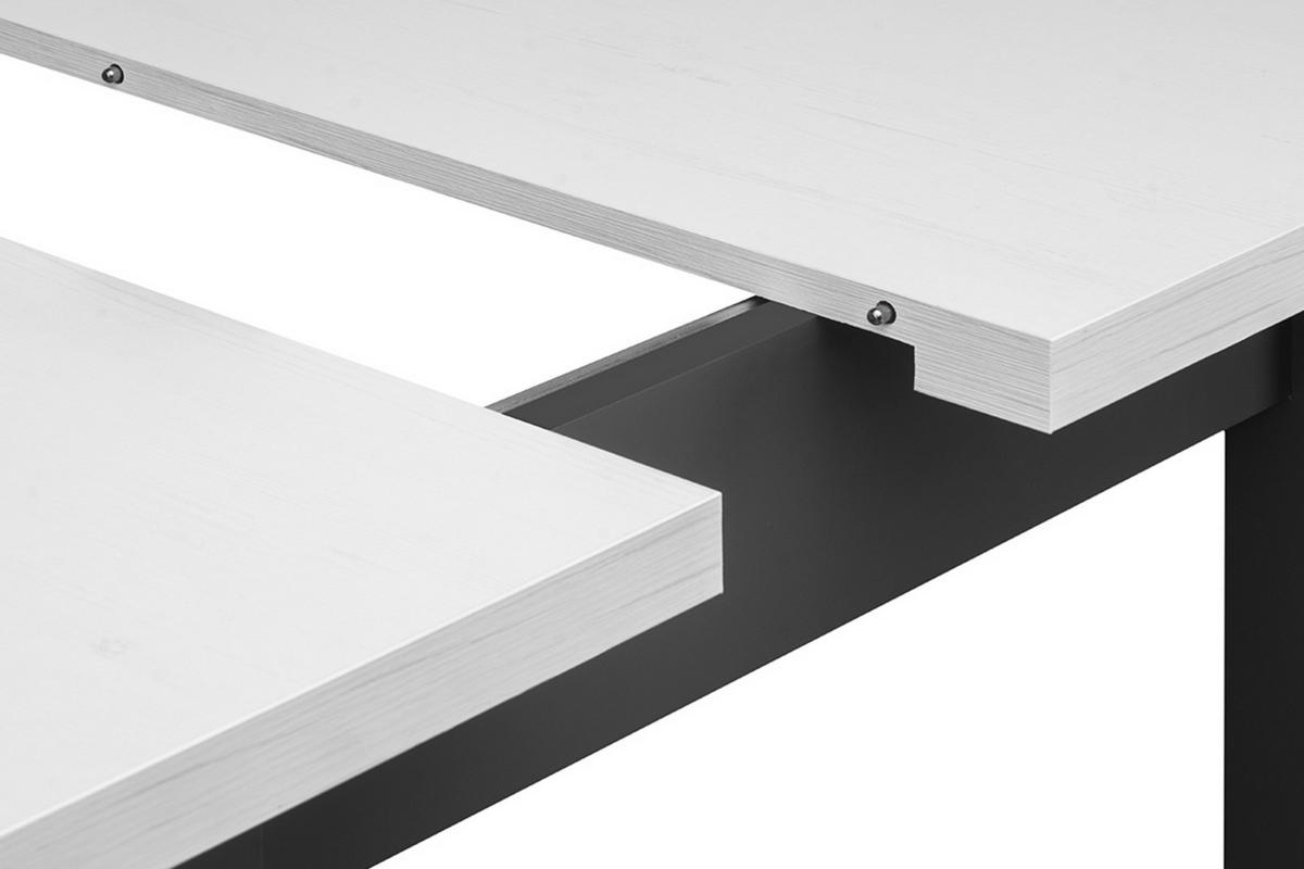 ESSTISCH SALUTO ausziehbar bis 110cm quadratisch, Grau/Weiß - Weiß/Grau, Holz/Buchenholz (80/80/76cm) - KONSIMO®