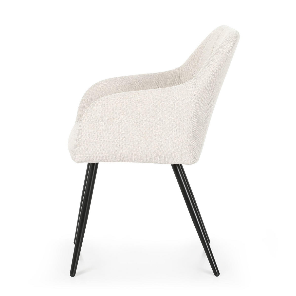 POLSTERSTUHL 4er Set, Metallbeine Creme, Schwarz, X 54/82/58 - Creme/Schwarz, Textil (54/82/58cm) - RAUMHIRSCH FURNITURE