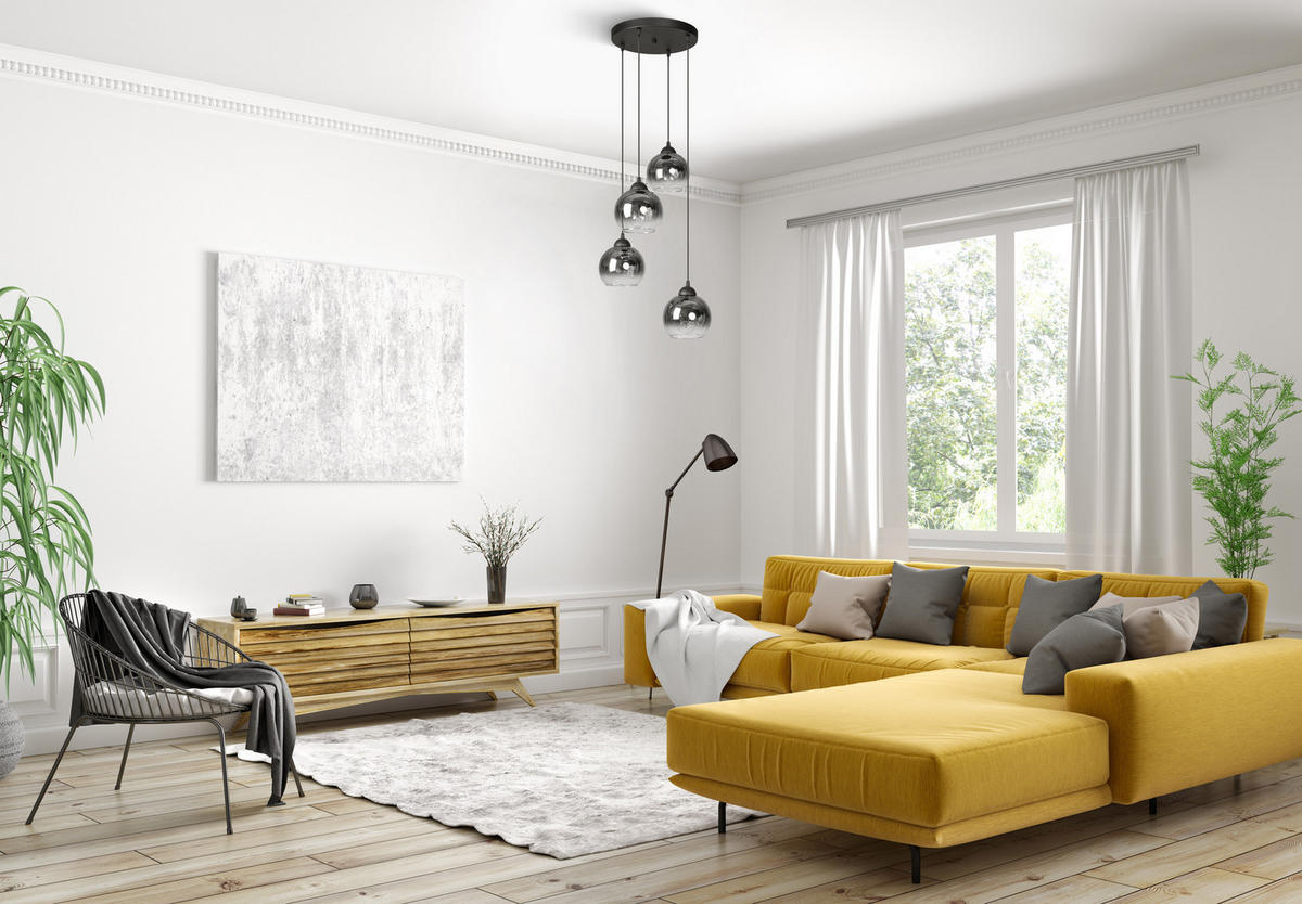PENDELLEUCHTE MASUR - Transparent/Anthrazit, Glas/Metall (35/35/80cm) - kiki design
