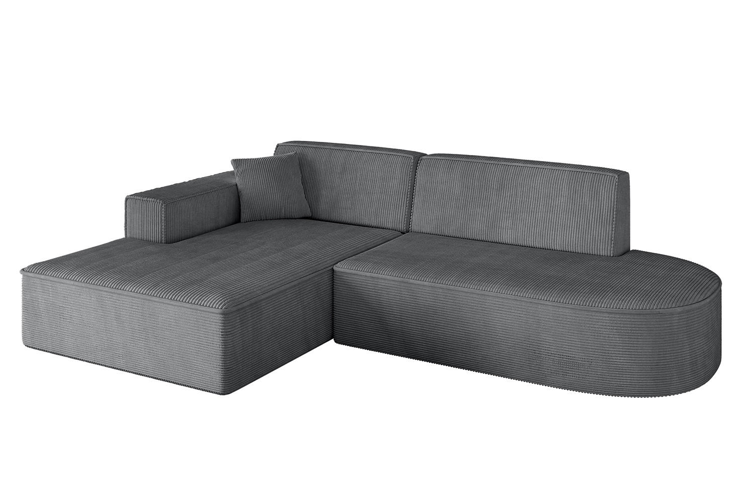 ECKSOFA Ottomane Links IREA-L1-v4 - 234x171x79 cm Duneklgrau - Dunkelgrau, Holzwerkstoff/Textil (234/171cm) - ALTDECOR