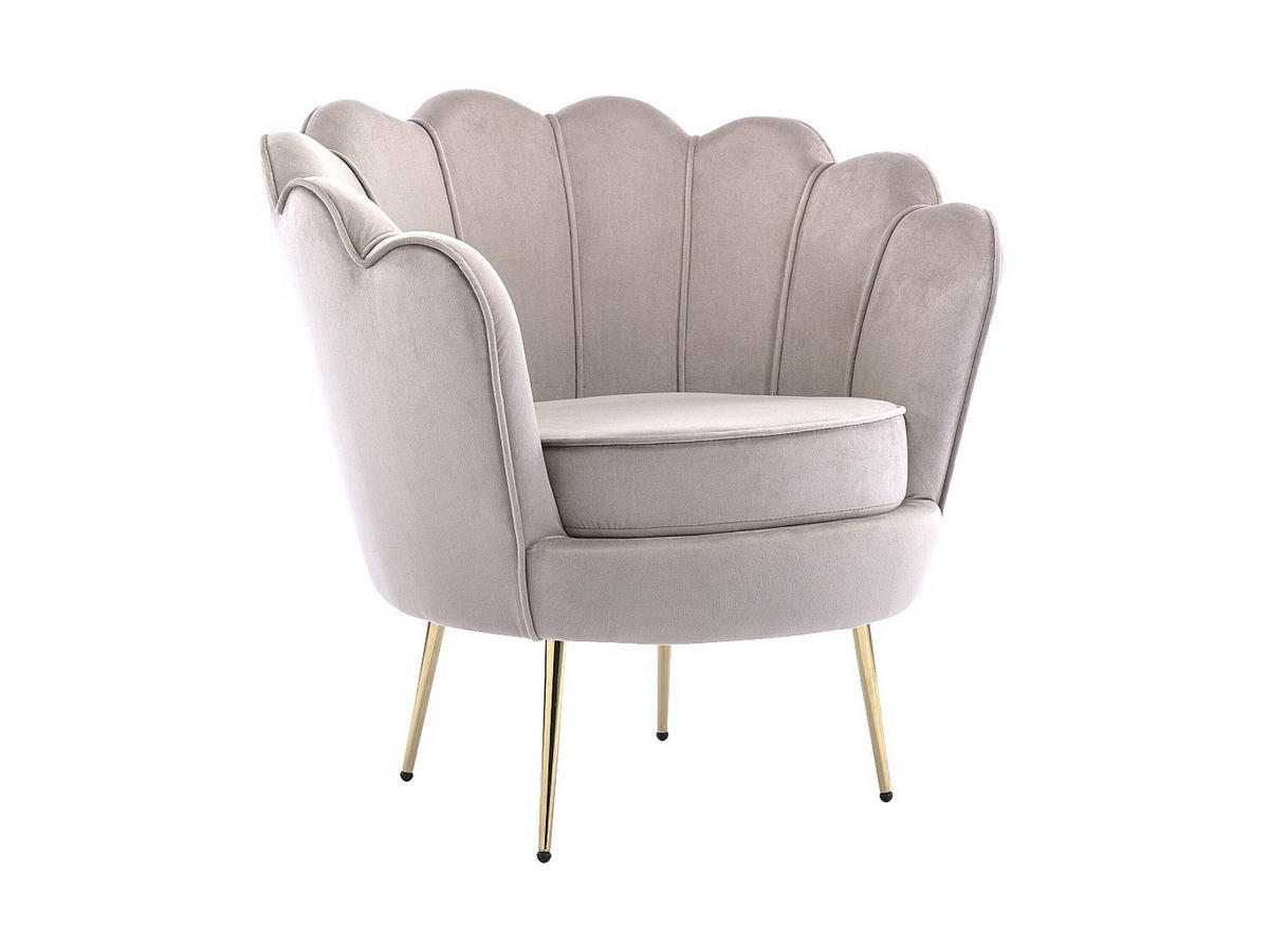 COUCHGARNITUR Muschel 2+1 - Samt - Graubraun - DANDELION - Braun, Textil (124/78/75cm) - Pascal Morabito