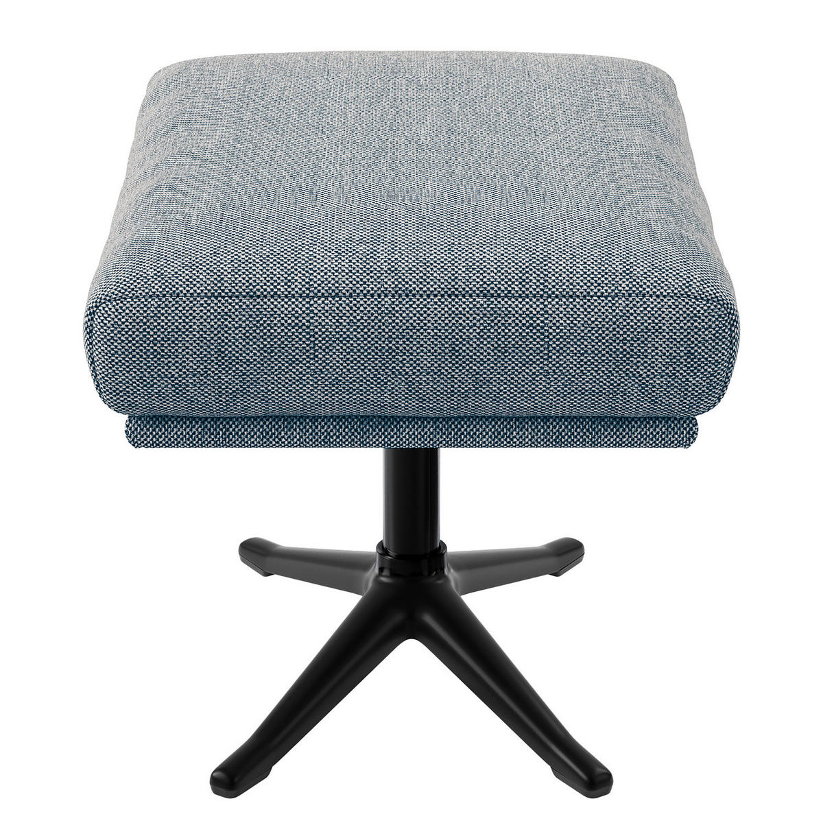 HOCKER mit Kreuzfuß - Blau/Schwarz, Textil/Metall (54/41/41cm) - home24