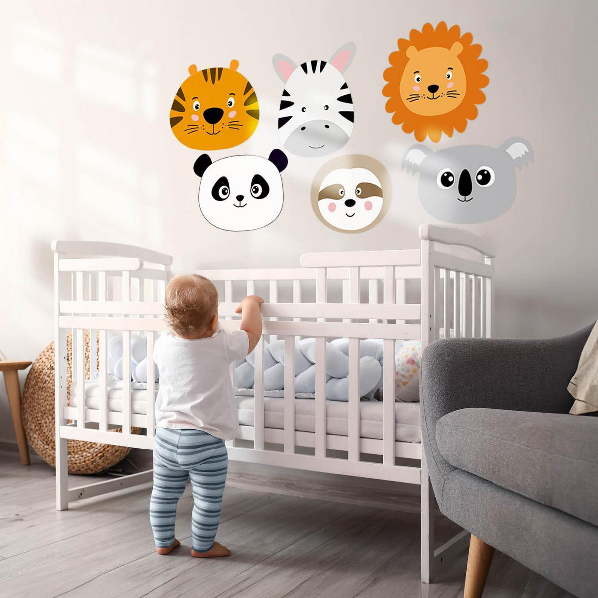 WANDAUFKLEBER 130x197cm - Wildtiersafari - Multicolor, Kunststoff (130/197/0.1cm) - Wallfluent