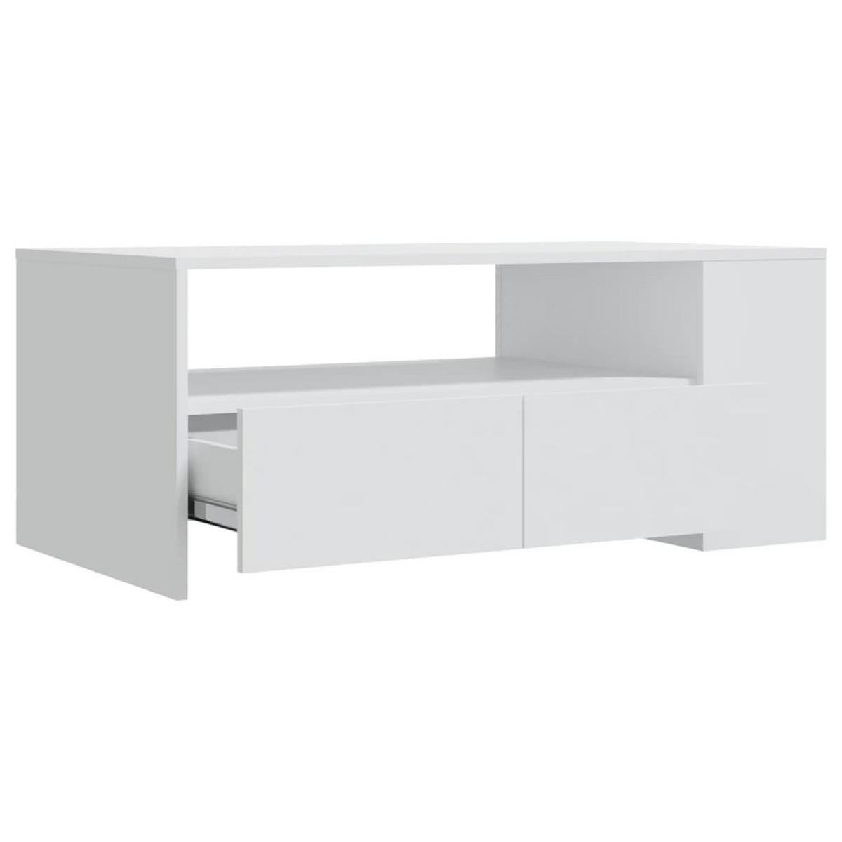 COUCHTISCH Weiß 102x55x42 cm Holzwerkstoff - Weiß, Holzwerkstoff (102/55/42cm) - furnicato