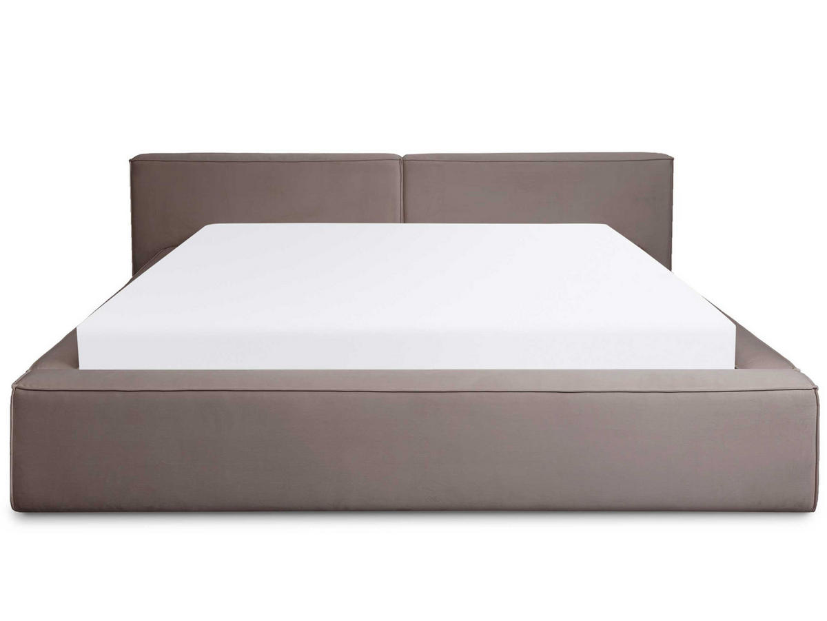 POLSTERBETT Jodie XL Low Braun 180/200 cm Samt mit Bettkasten - Braun, Textil/Metall (180/200cm) - wonello