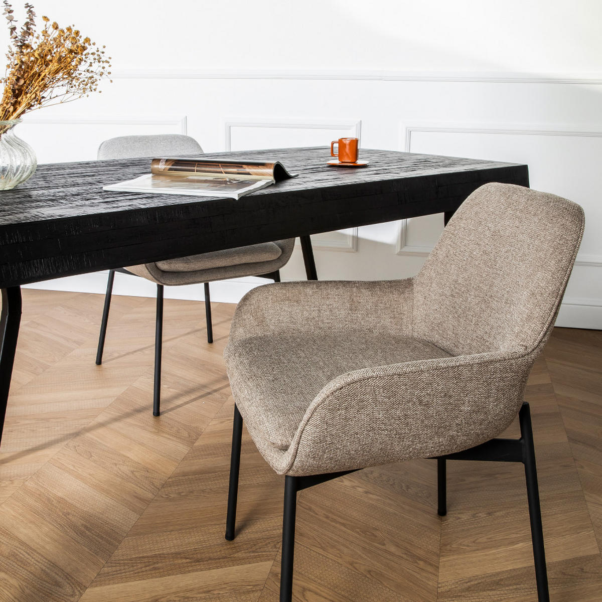 ESSZIMMERSTUHL - Mol - 2er-Set - Graubraun, Textil (57/78/57cm) - Drawer