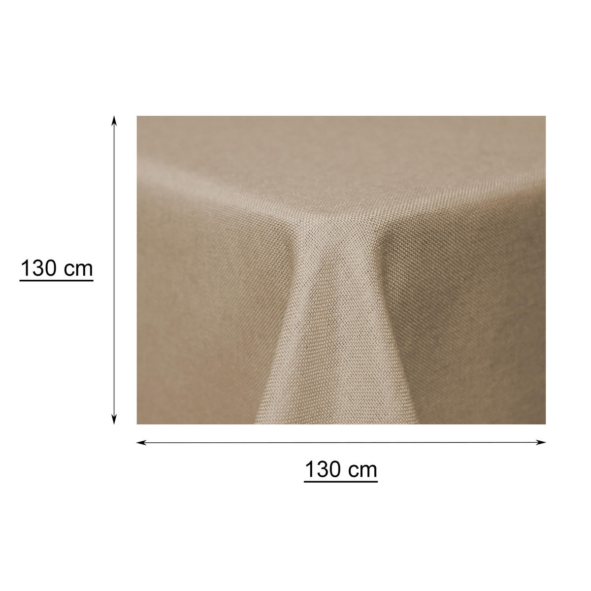 TISCHDECKE Leinenoptik 130/130 cm quadratisch Beige Natur - Beige, Textil (130/130cm) - TiborTex