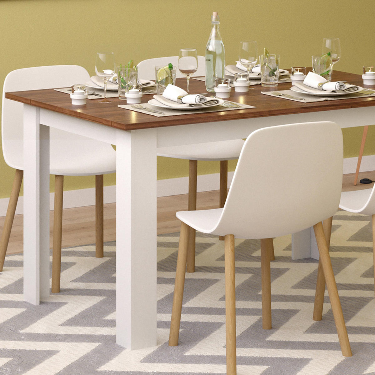 ESSTISCH Karlos Nussbaum 140 x 90 cm - Walnussfarben, Holzwerkstoff (90/140/76cm) - Vicco
