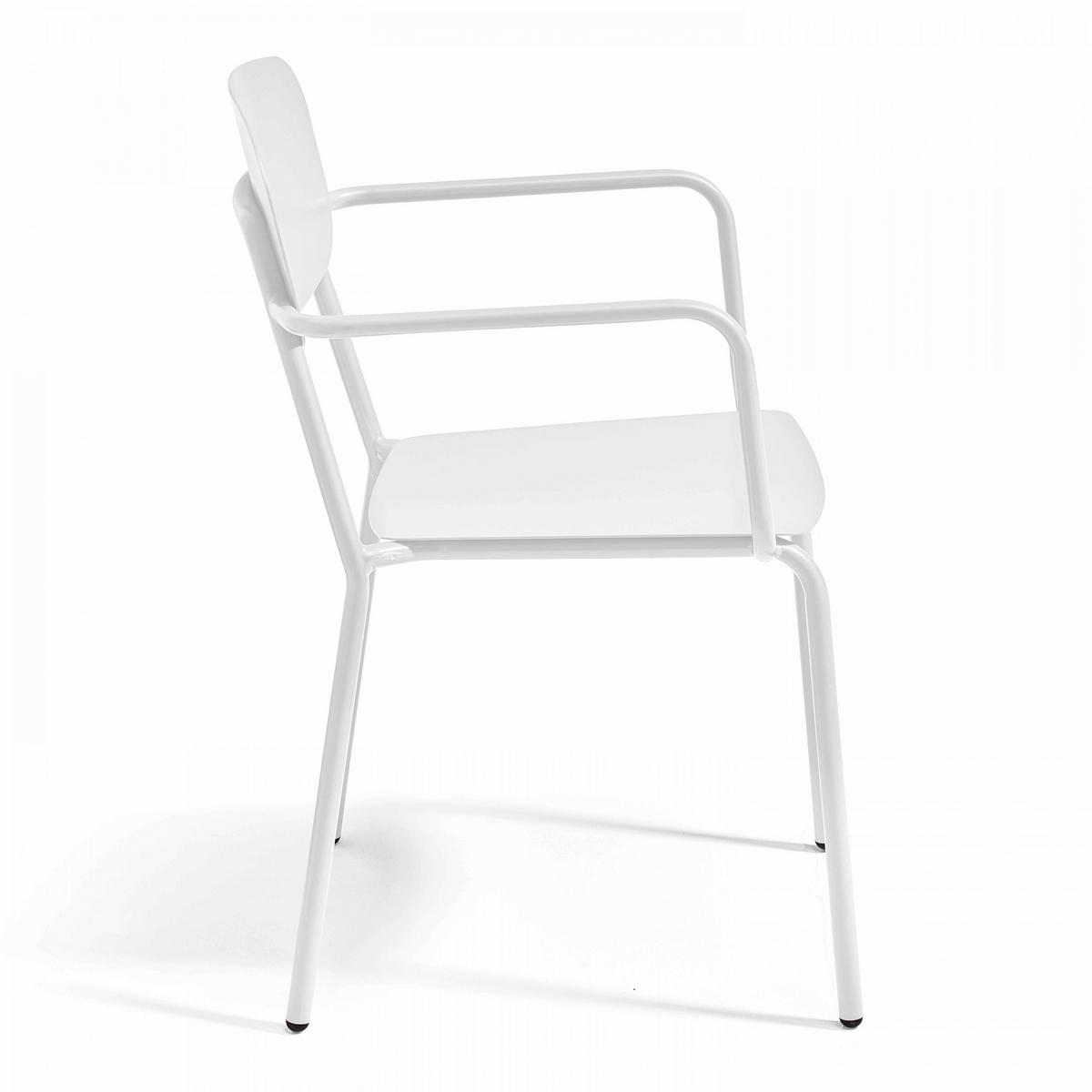 GARTENSET 3-tlg., Grau/Weiß - Weiß, Metall - Oviala