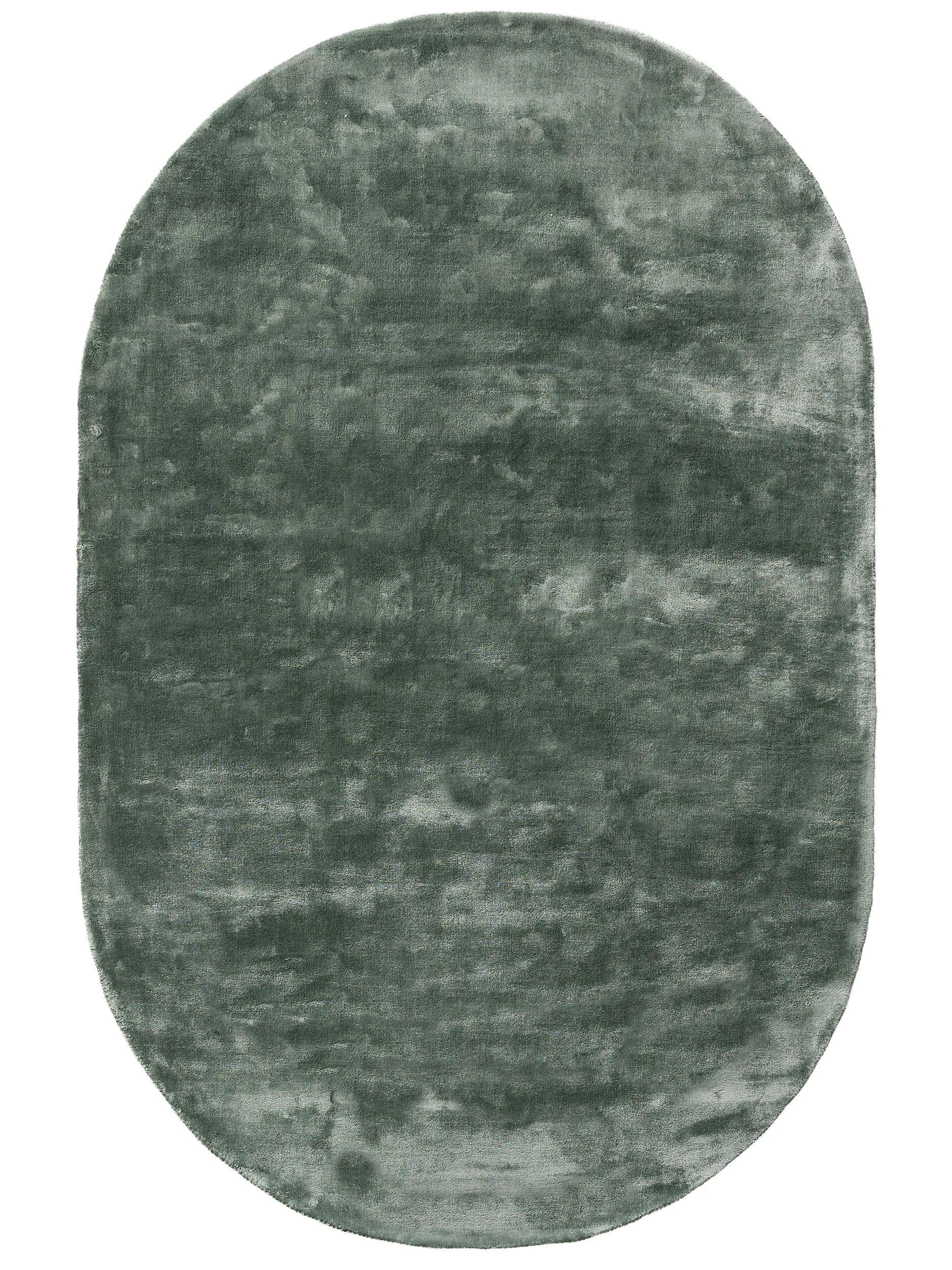 VISKOSETEPPICH OVAL Nela Hellgrün 150x230 cm - Hellgrün, Textil (150/230cm) - benuta Pure