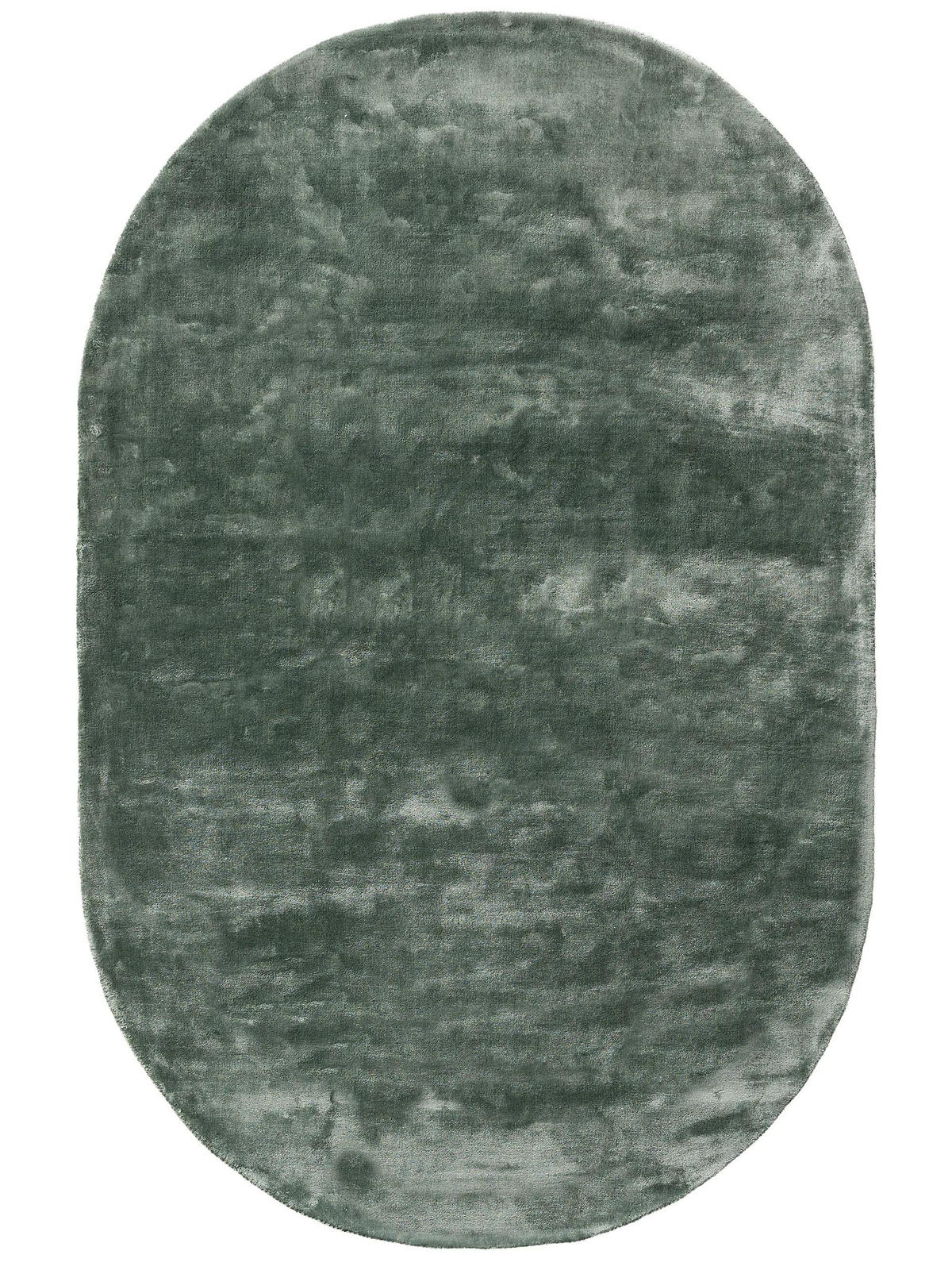 VISKOSETEPPICH OVAL Nela Hellgrün 150x230 cm - Hellgrün, Textil (150/230cm) - benuta Pure