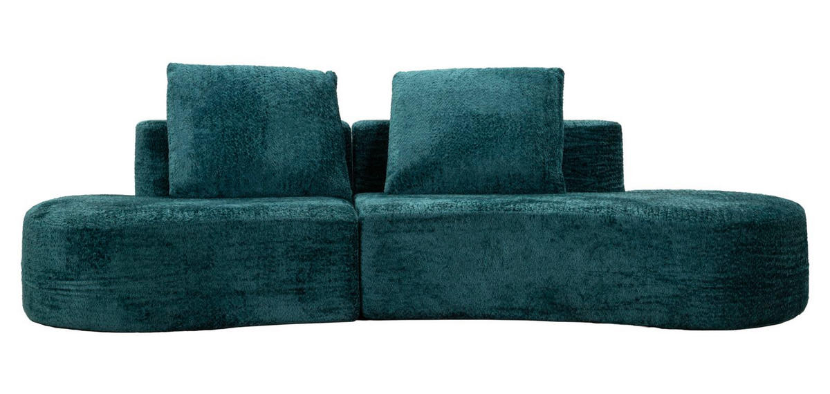 3-SITZER Sofa Bouclé Island - Dunkel Grün - Grün, Kunststoff/Textil (92/78/238cm) - Pasmara